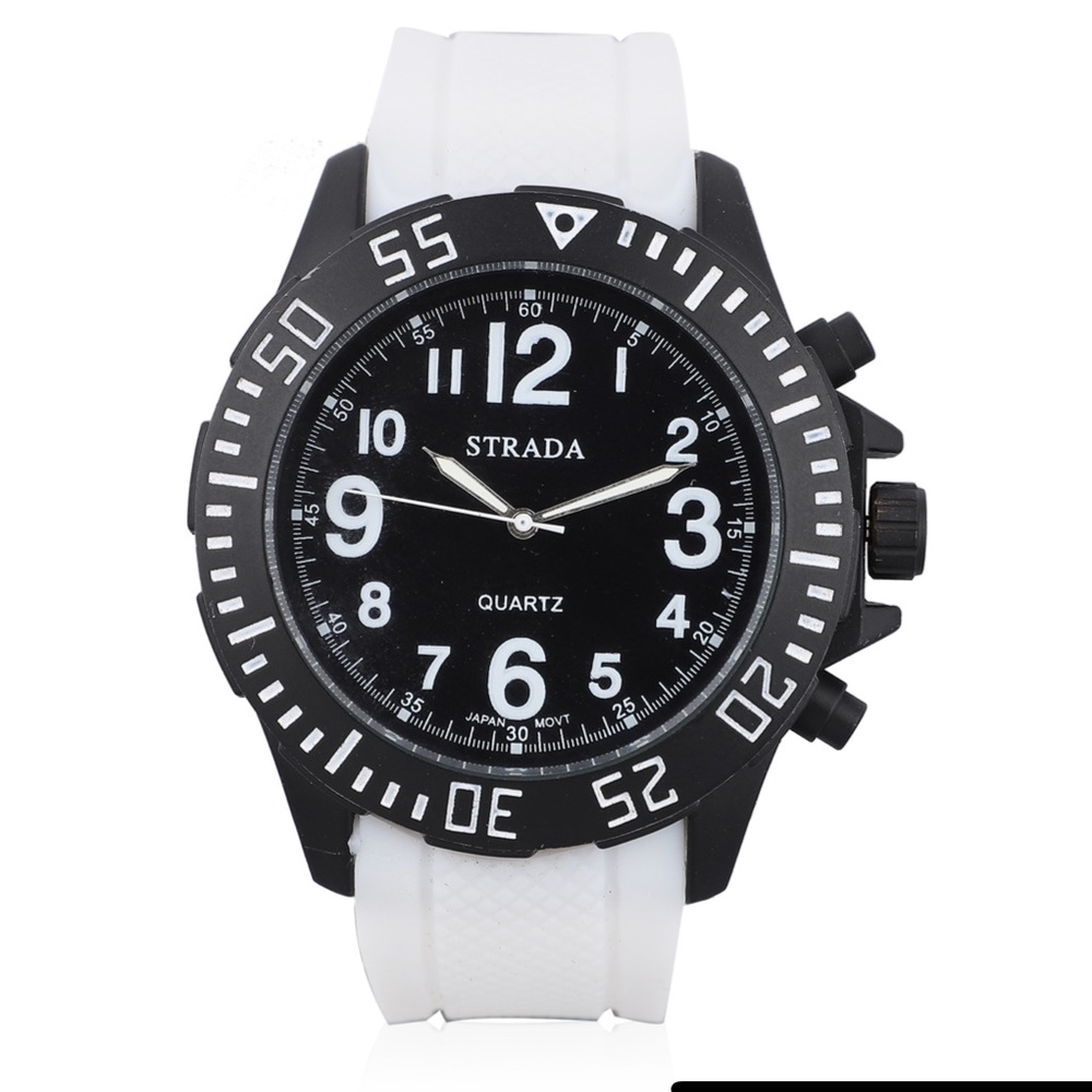 Watch with White Silicone Strap